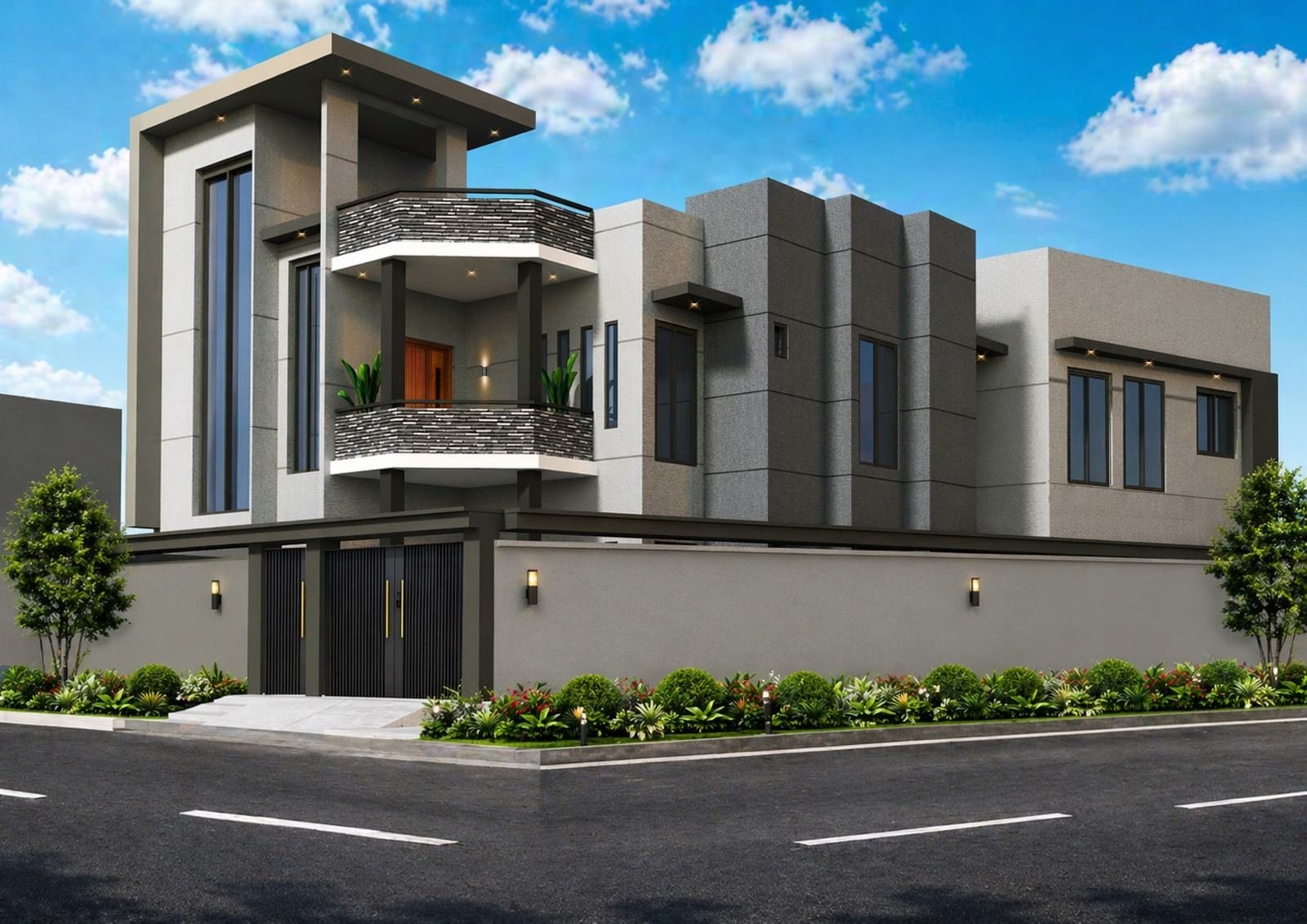 Architectural render of the completed Orphanage Home and Multi Tech Center